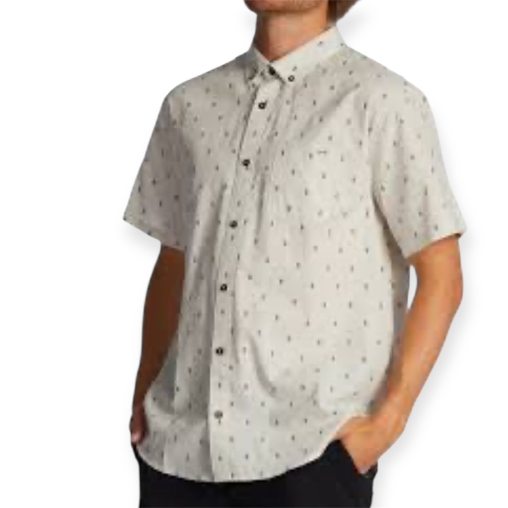 Billabong All Day Jacquard Short Sleeve Button-Up Shirt – Size Small – EUC
